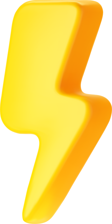 3d yellow lightning icon